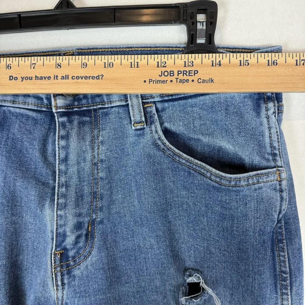 Levi's Jeans Mens 32x31 Blue Denim Stretch‎ Distressed Workwear Fit Straight Leg
